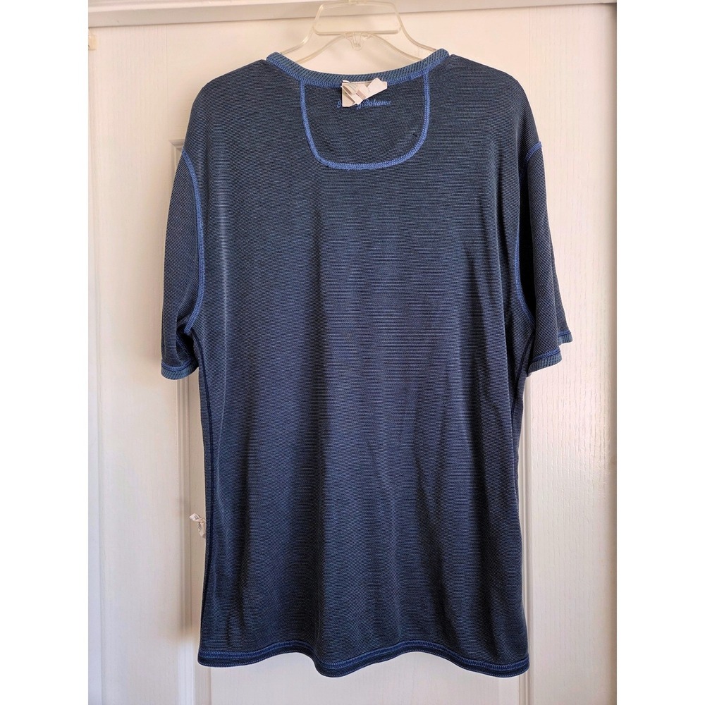 Tommy Bahama Mens IslandZone Reversible T-Shirt Blue Textured Short Sleeve Sz‎ L - Picture 7 of 8